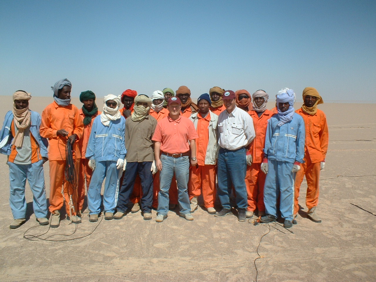 Ground equipment layout crew in the Sirt Basin.